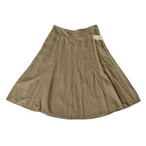 NWT Coldwater Creek Beige Tencel Flare Skirt Women's Size 8 Casual Boho Neutral
